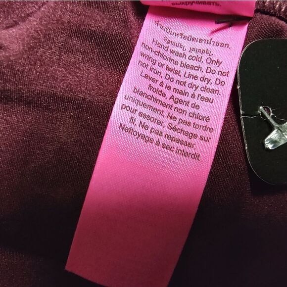 NWT La SENZA Jeweled Plunging Halter Open Back Bodysuit Wine Burgundy US… - Picture 6 of 8